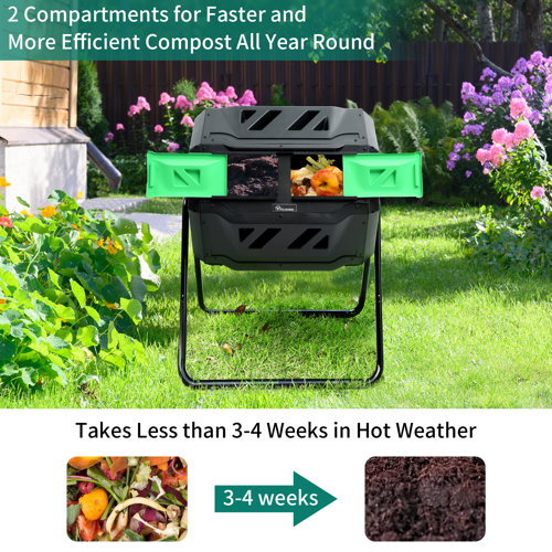 YITAHOME 43 Gal. Plastic Outdoor Tumbler Composter & Reviews Wayfair
